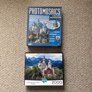 Lot of 2 jigsaw puzzles of Neuschwanstein Castle, Bavaria. GUC.